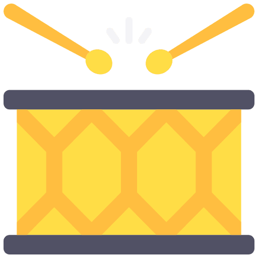 Drum musical instrument drumstick celebration icon Drum musical instrument drumstick celebration icon