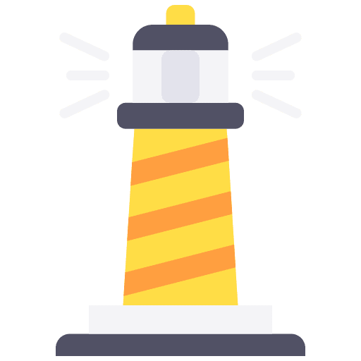 Lighthouse architecture and city guide vision icon Lighthouse architecture and city guide vision icon