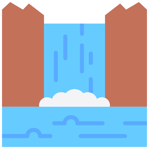 Waterfall river water scenery icon Waterfall river water scenery icon