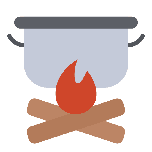 Pot on fire fireplace cooking holidays icon Pot on fire fireplace cooking holidays icon