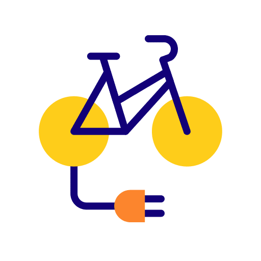 Electric bicycle eco friendly bike ev icon