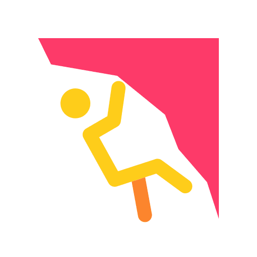 Climbing mountain rock sports and competition icon
