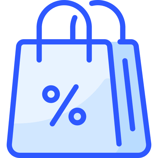 Bag commerce and shopping shopping bag percentage icon Bag commerce and shopping shopping bag percentage icon