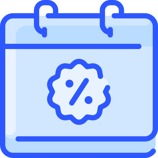 Calendar discount time and date calendar icon Calendar discount time and date calendar icon