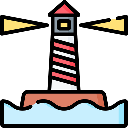 Lighthouse sea guide light icon Lighthouse sea guide light icon