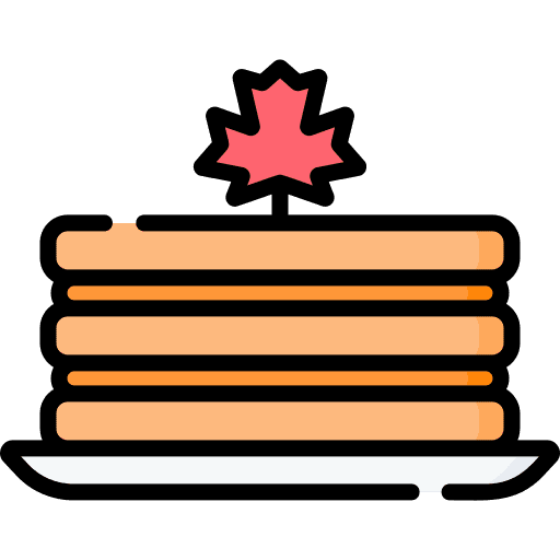 Pancake maple leaf dessert food and restaurant icon Pancake maple leaf dessert food and restaurant icon
