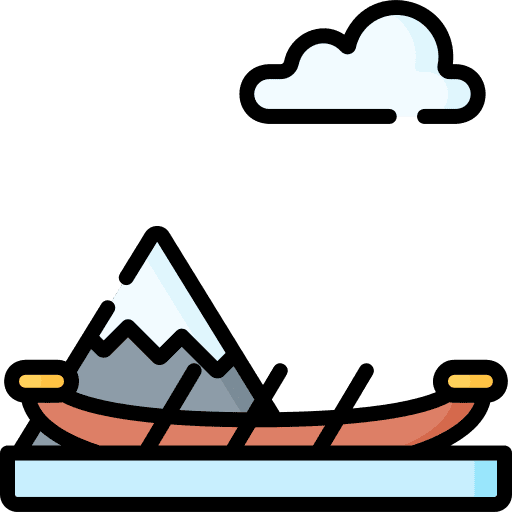 Canoe transportation sport equipment mountain icon Canoe transportation sport equipment mountain icon