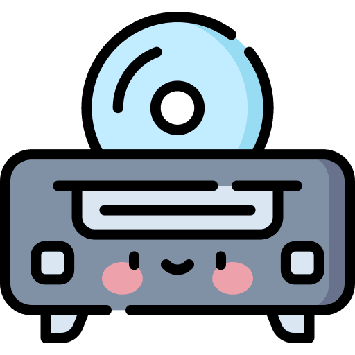 Dvd player movie player compact disc tape icon
