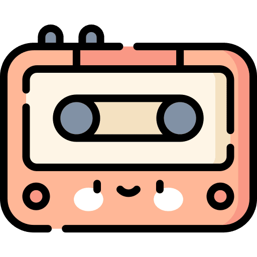 Cassette music and multimedia music record electronics icon