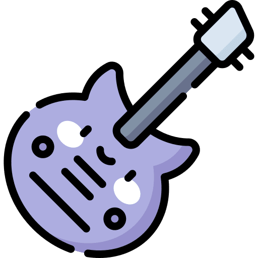 Electric guitar music and multimedia rock electronics icon
