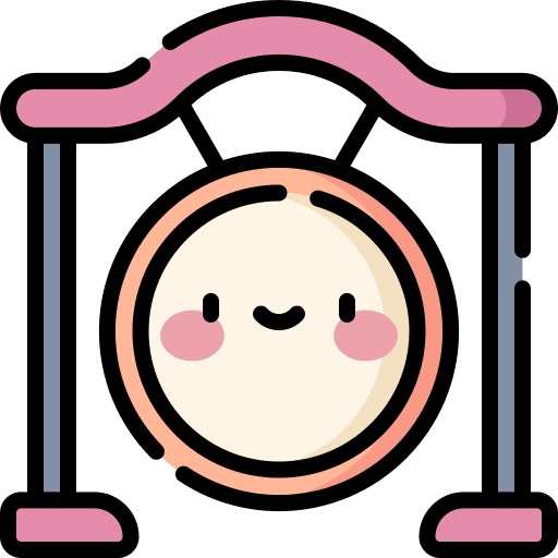 Gong music and multimedia chinese musical instrument icon