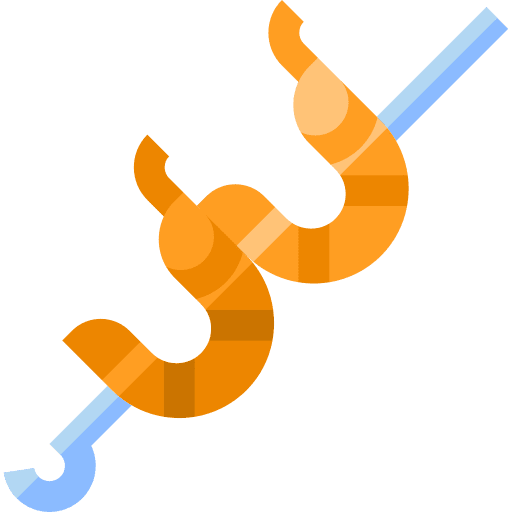 Prawns skewer food and restaurant prawn icon Prawns skewer food and restaurant prawn icon