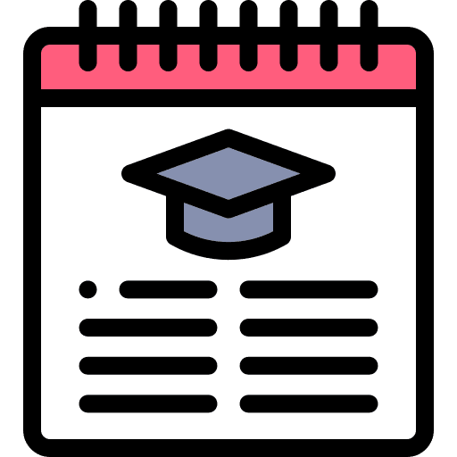 Semester time and date cap education icon