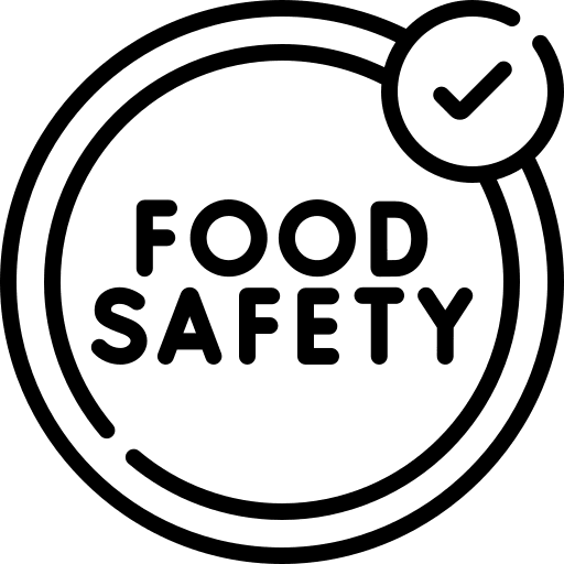 Food safety food and restaurant check safe icon