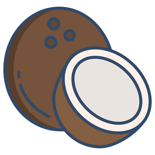 Coconut organic food and restaurant healthy food icon Coconut organic food and restaurant healthy food icon