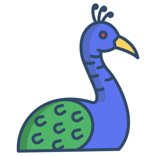Peacock ornithology animal kingdom fauna icon Peacock ornithology animal kingdom fauna icon