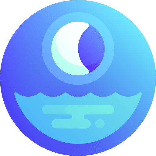 Tide moon sky sea level icon