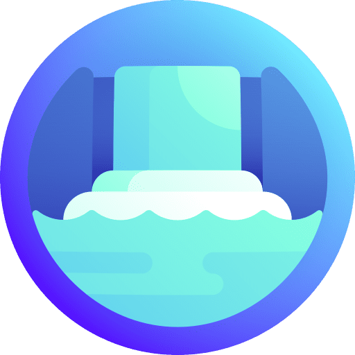 Ror power plant sustainability river water icon Ror power plant sustainability river water icon