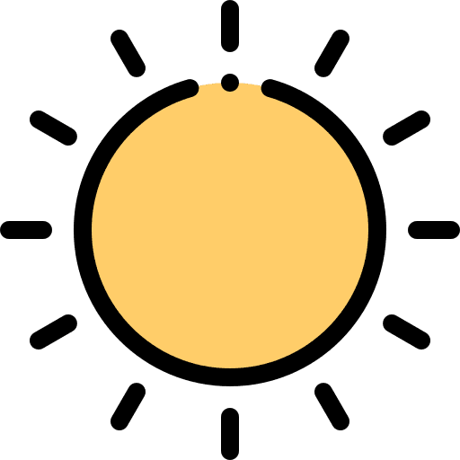 Sun warm summertime meteorology icon