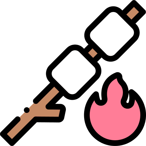 Marshmallows stick bonfire sugar icon Marshmallows stick bonfire sugar icon
