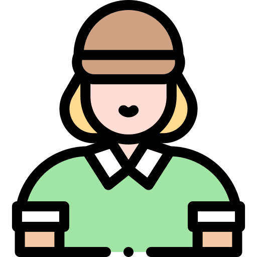 Girl hat blonde camp icon Girl hat blonde camp icon