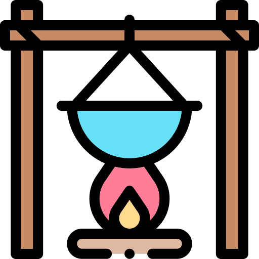 Pot on fire adventure cooking holidays icon Pot on fire adventure cooking holidays icon