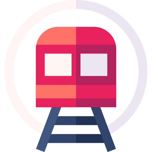 Metro rails train transportation icon Metro rails train transportation icon