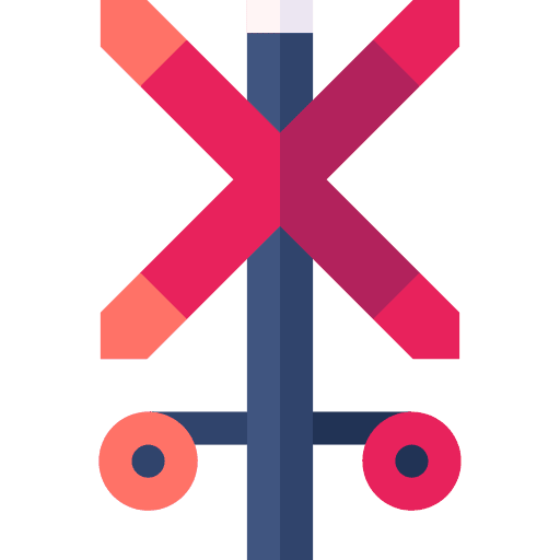 Railroad crossing signaling road sign stop signal icon Railroad crossing signaling road sign stop signal icon