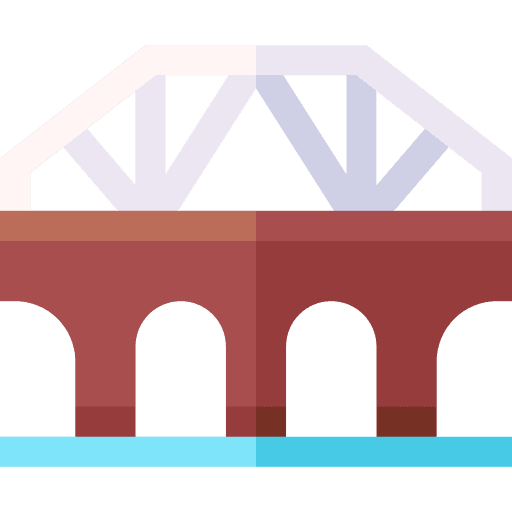 Bridge building river landscape icon Bridge building river landscape icon
