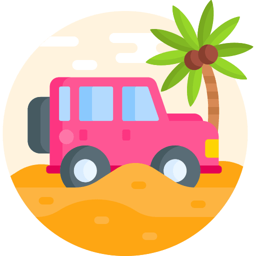 Safari sand road trip adventure icon