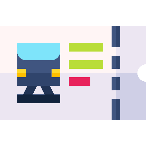 Train ticket vacations access travel icon Train ticket vacations access travel icon