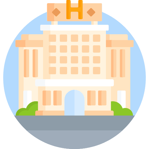 Hotel architecture and city holidays accomodation icon Hotel architecture and city holidays accomodation icon