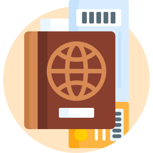 Passport boarding pass identification holidays icon Passport boarding pass identification holidays icon