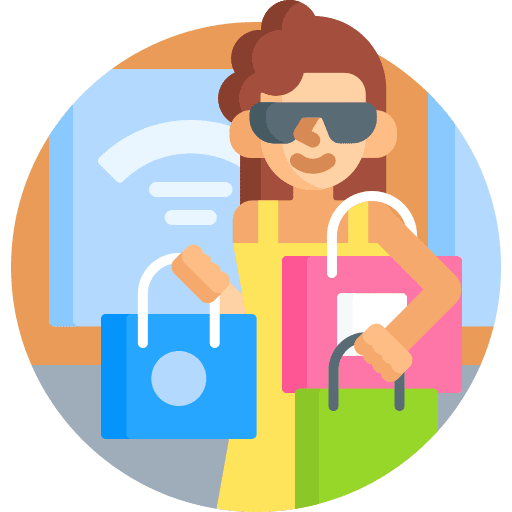 Shopping woman shopping buy icon Shopping woman shopping buy icon