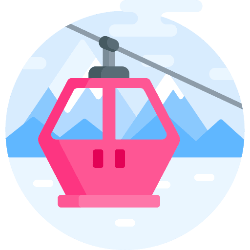 Cable car cabin ski lift holidays ski resort icon Cable car cabin ski lift holidays ski resort icon