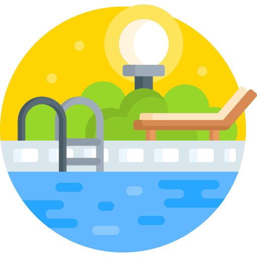 Swimming pool summer summertime sunbed icon Swimming pool summer summertime sunbed icon