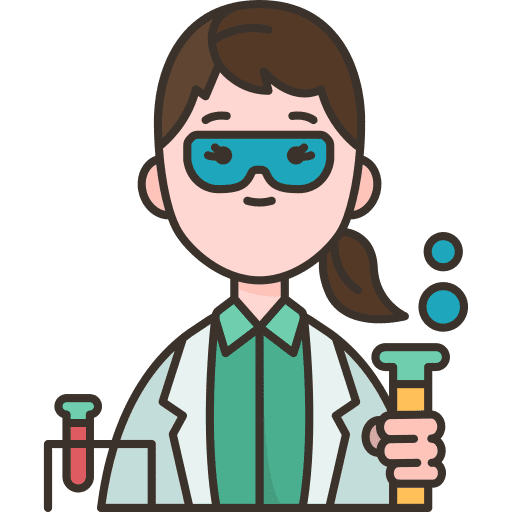 Scientist caucasian researcher woman icon