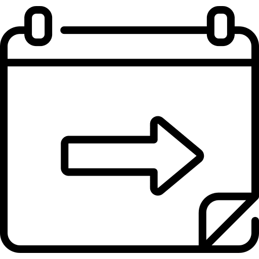 Tomorrow date schedule right arrow icon