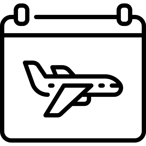 Travel working schedule time and date icon