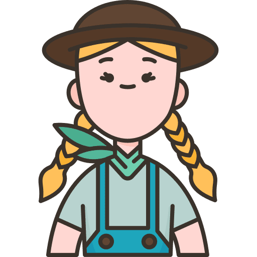 Farmer gardener caucasian woman icon Farmer gardener caucasian woman icon