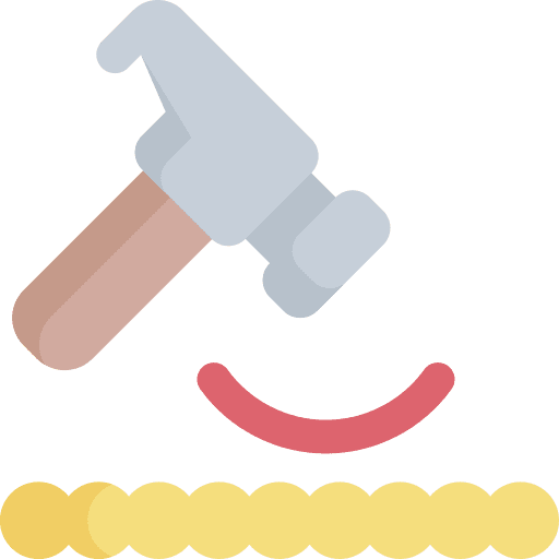 Durable resistant durable hammer icon
