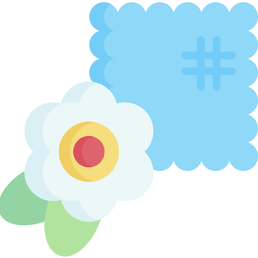 Scent flower shapes and symbols fabric icon