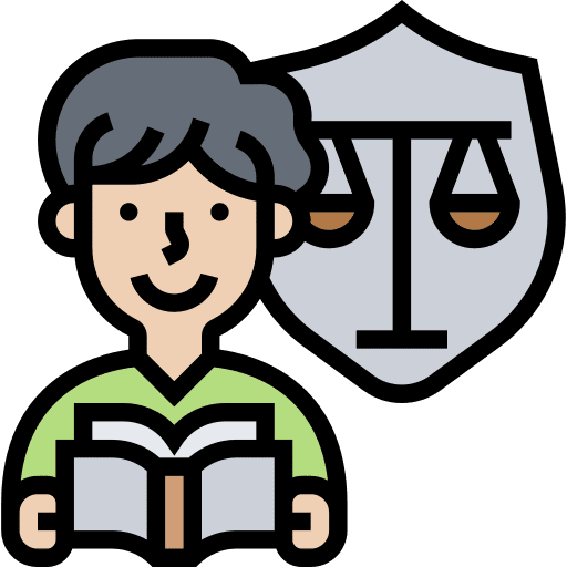 Law law scale shield icon
