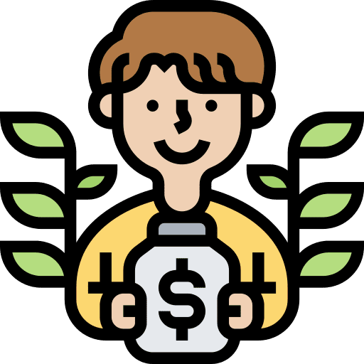 Saving man deposit investment icon Saving man deposit investment icon