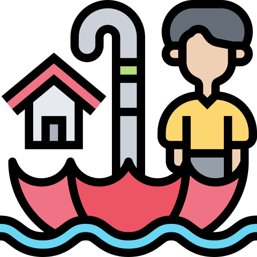 Flood flood inundation water damage icon Flood flood inundation water damage icon