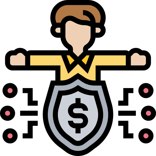 Liability bankrupt man financial icon Liability bankrupt man financial icon