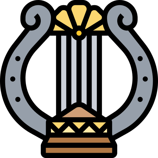 Harp greek harp string instrument icon
