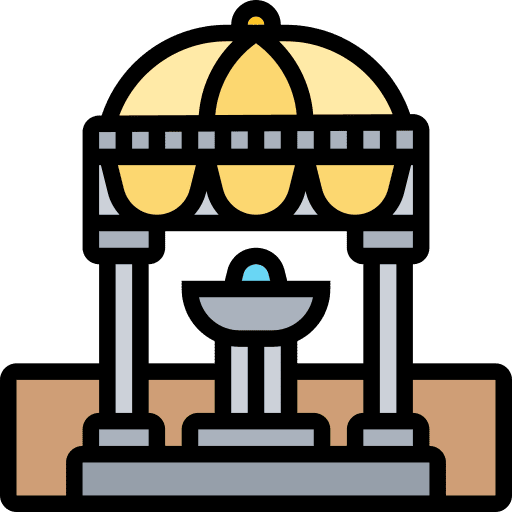 Fountain architecture and city greek column icon Fountain architecture and city greek column icon
