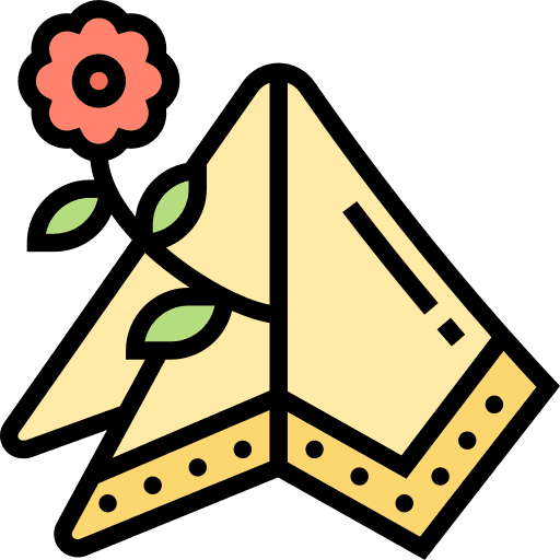 Table napkin table design flower food and restaurant icon Table napkin table design flower food and restaurant icon