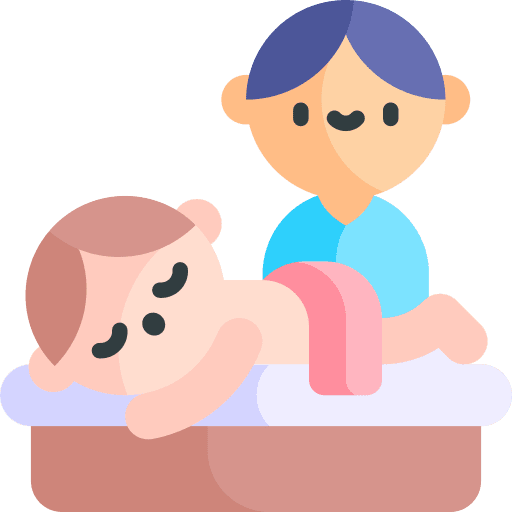 Massage people treatments healthcare and medical icon